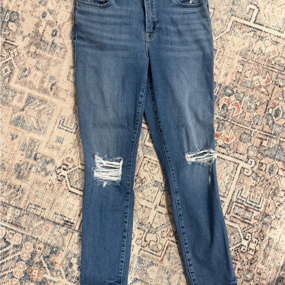 Good American Blue Skinny Distressed Jeans